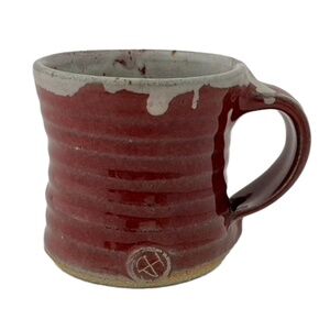 Red Artisan Studio Pottery Coffee Mug / Tea Cup, handmade